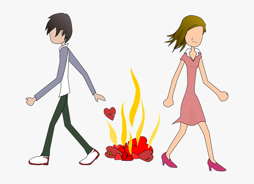 Happy Breakup Day 2019 - Sad Couple Cartoon Png, Transparent Png, Free Download