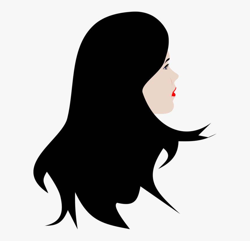 Beauty, Brunette, Face, Girl, Head, Woman, Back, Behind - Long Hair Silhouette Art, HD Png Download, Free Download