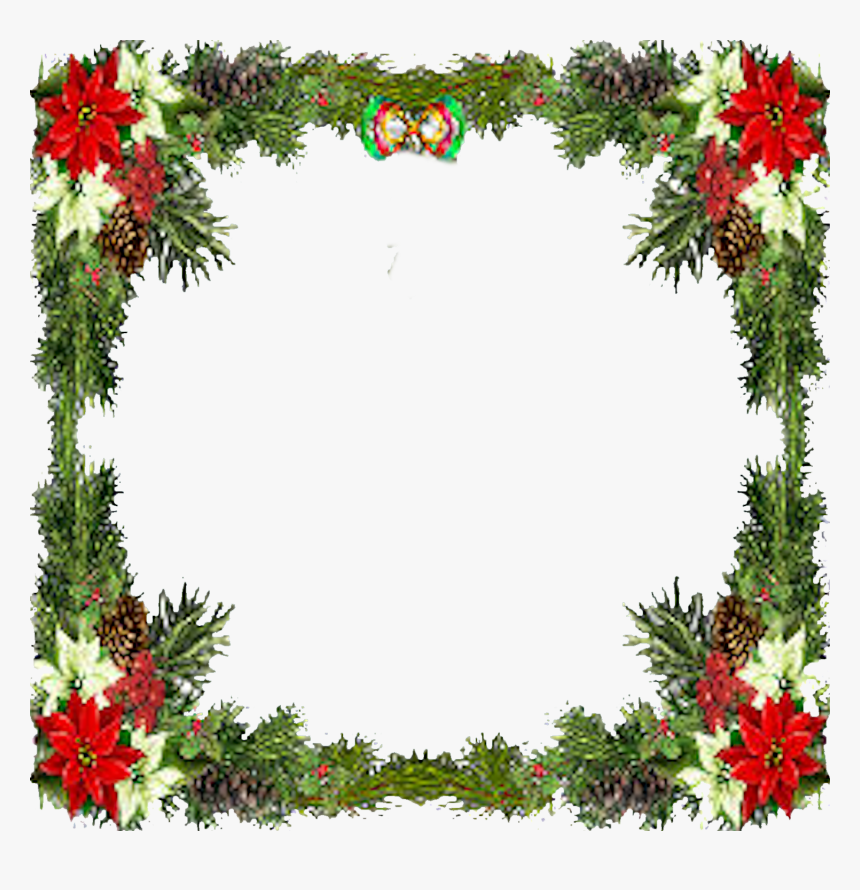Christmas Frame Png - Square Flower Decoration Png, Transparent Png, Free Download