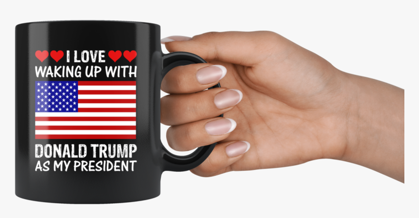 I Love Waking Up With Donald Trump As My President - American Flag T Shirt, HD Png Download, Free Download