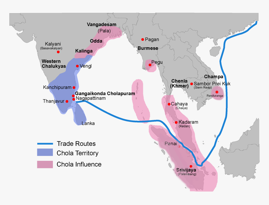 Chola Empire Map2 - Raja Raja Cholan Dynasty, HD Png Download, Free Download