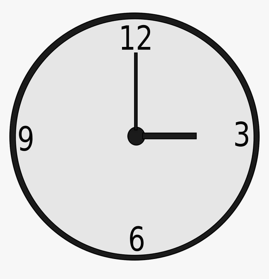 Blank Clock Clipart - 3pm Clock Png, Transparent Png, Free Download