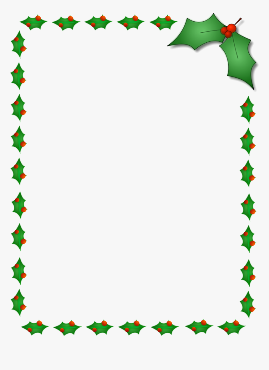 Holly Leaf X Ivy Leaves Clipart Free Christmas Border - Holly Border Clipart, HD Png Download, Free Download