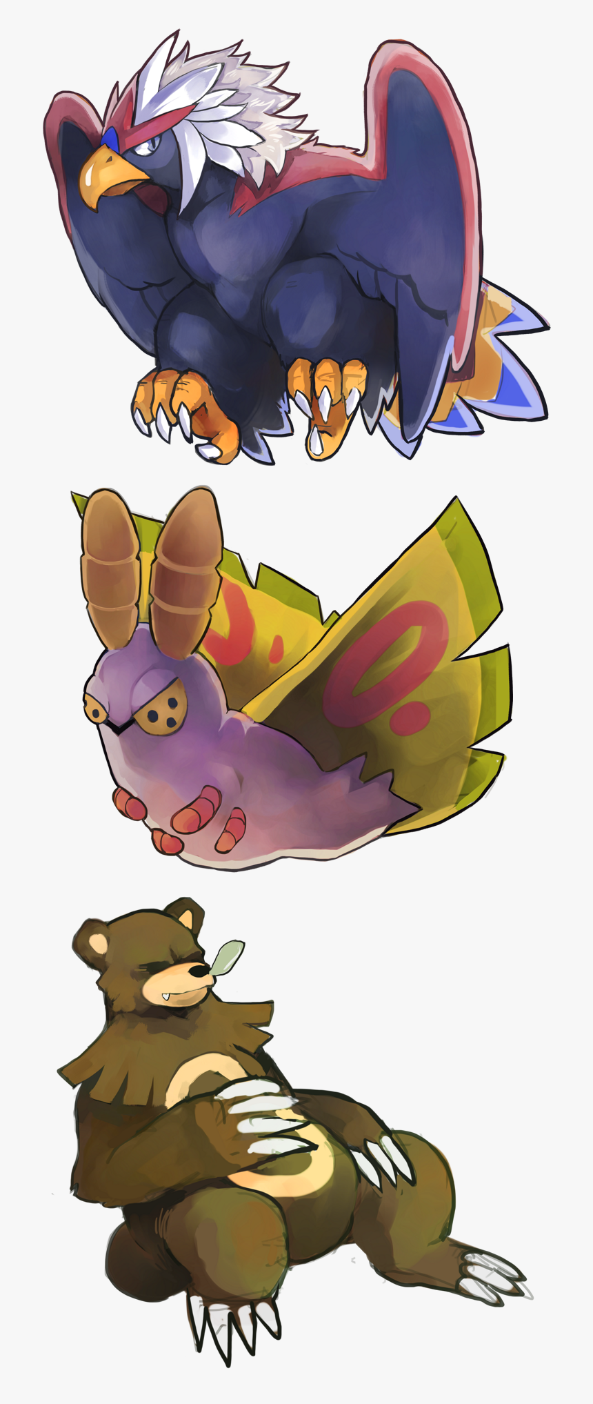 Braviary, Dustox, Ursaring - Cartoon, HD Png Download, Free Download