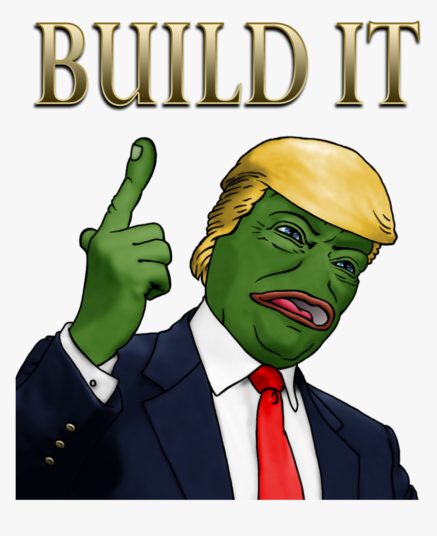 Build It 0 Green Cartoon Fictional Character - Donald Trump Pepe Meme, HD Png Download, Free Download