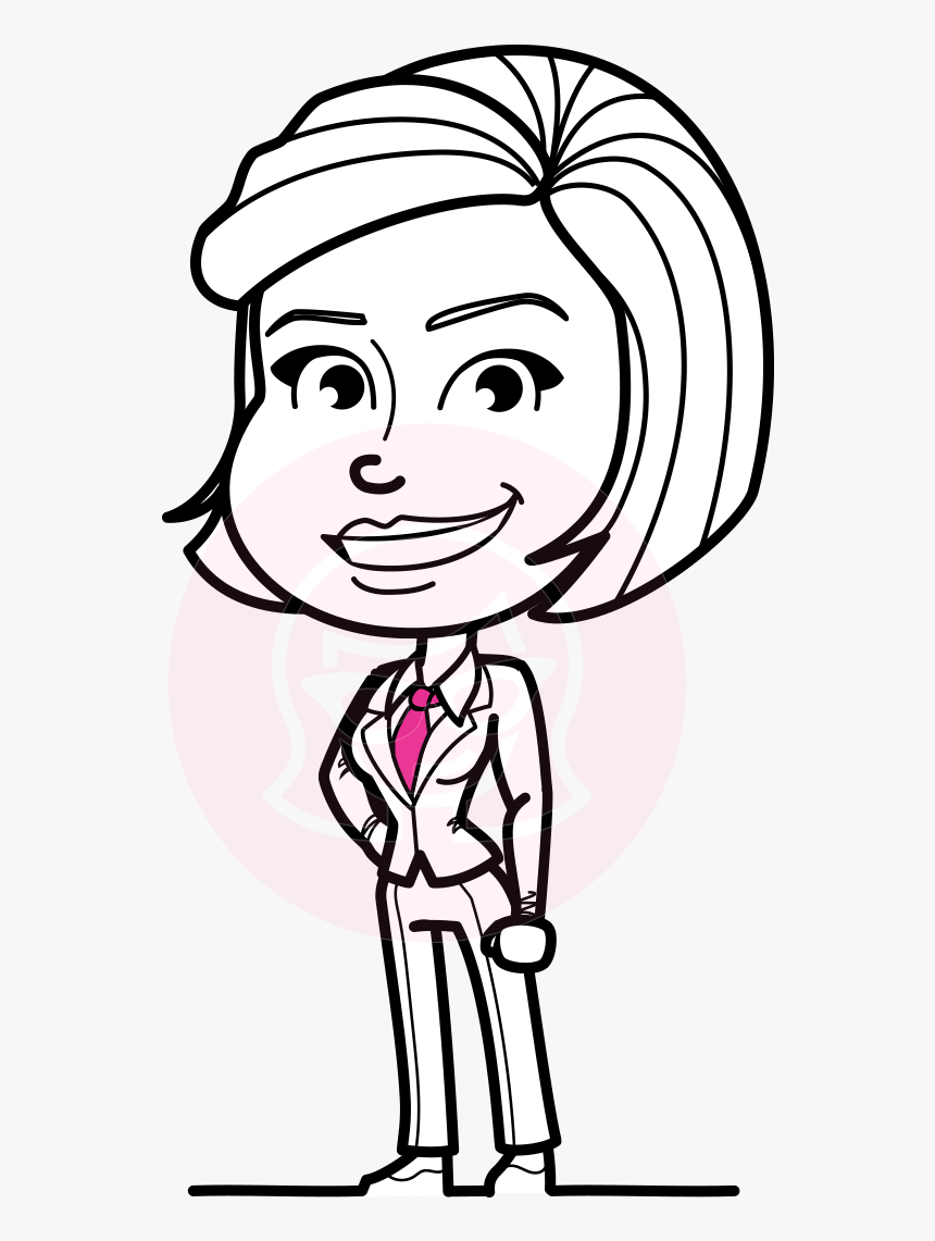 Cute Black And White Woman Cartoon Vector Character - Woman Clipart Black And White, HD Png Download, Free Download