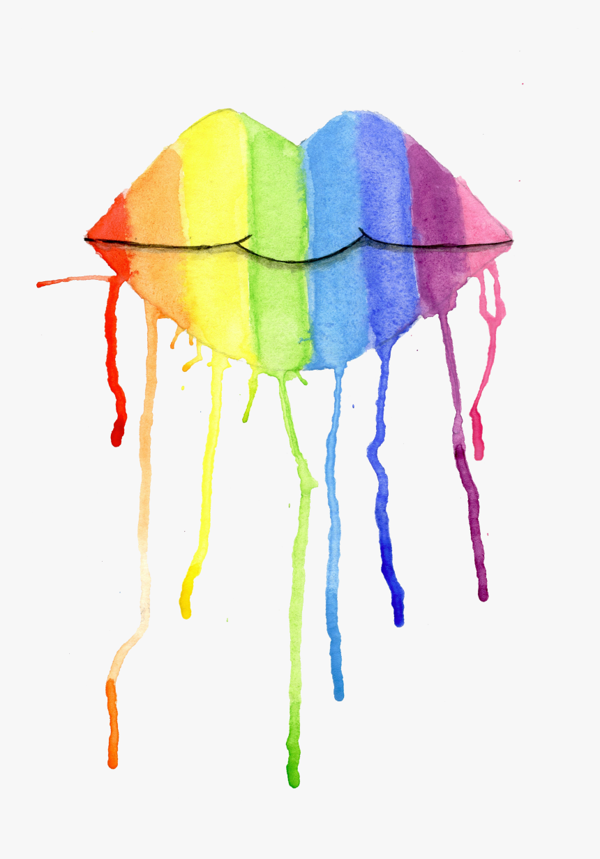Watercolor Painting Illustration Ink - Rainbow Watercolor Drip, HD Png Download, Free Download