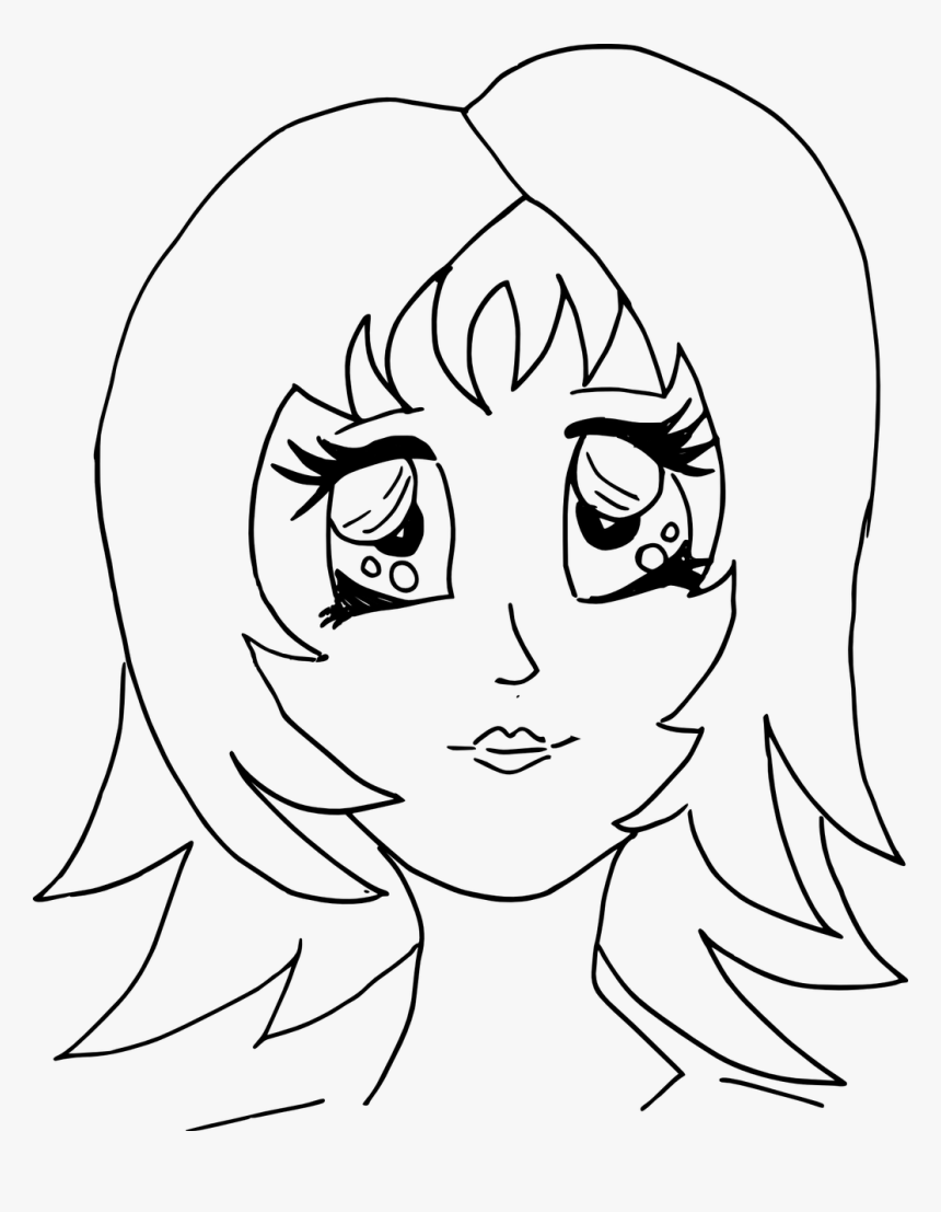 Face Girl Woman Free Picture - Line Art, HD Png Download, Free Download