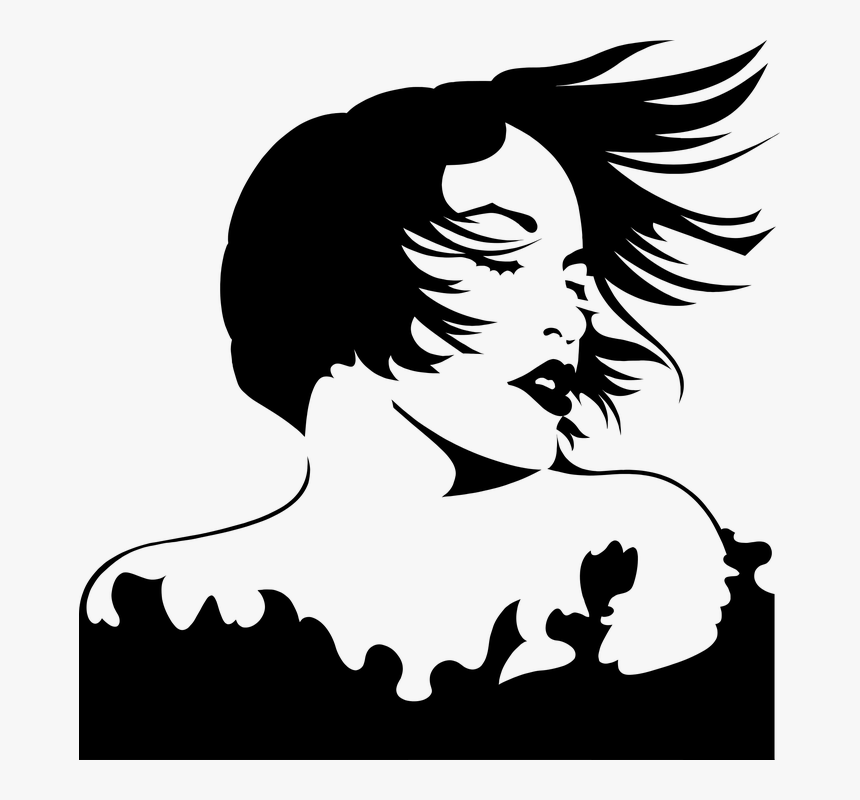 Girl Shopping No Face Png - Hair Blowing Woman Silhouette, Transparent Png, Free Download