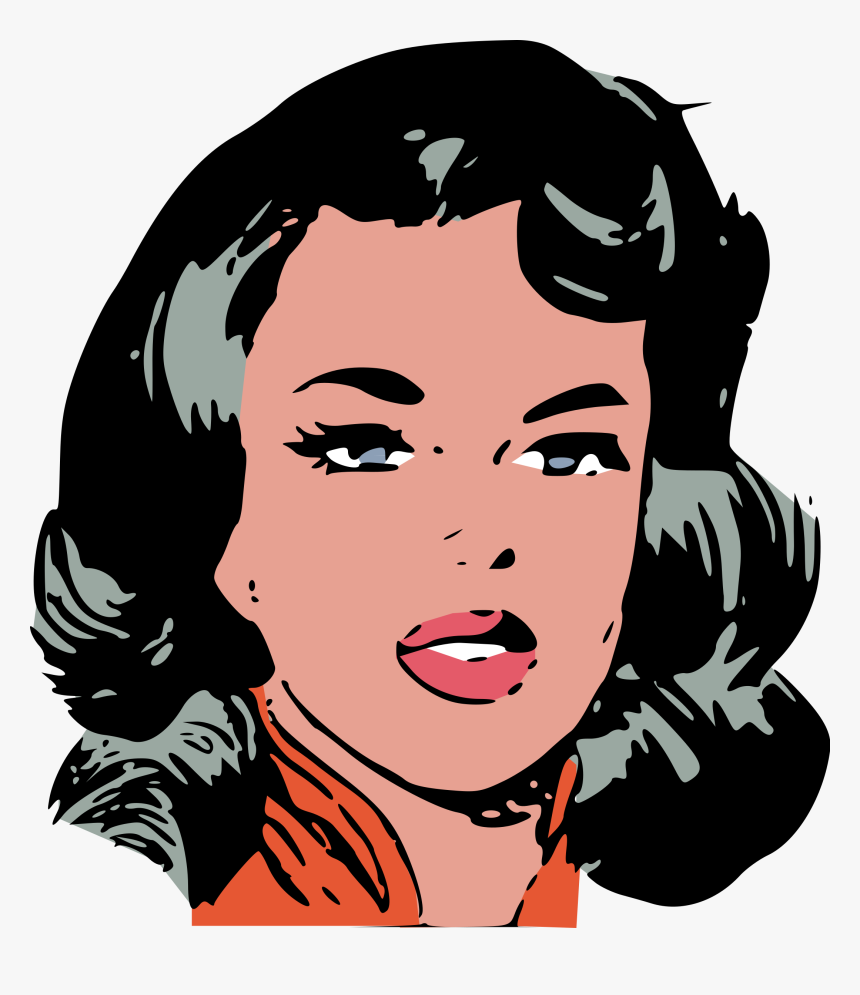 Comics Face Female Free Picture - Female Face Clip Art, HD Png Download, Free Download