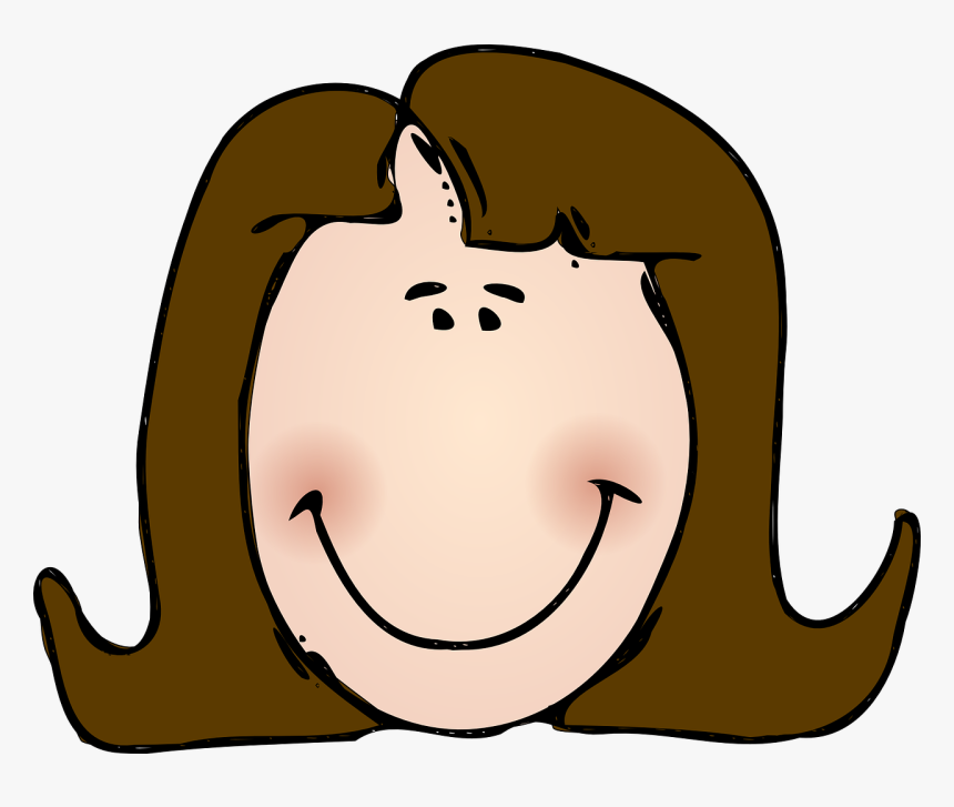 Long Haired Woman Smiling Vector Image - Lady Clip Art, HD Png Download, Free Download