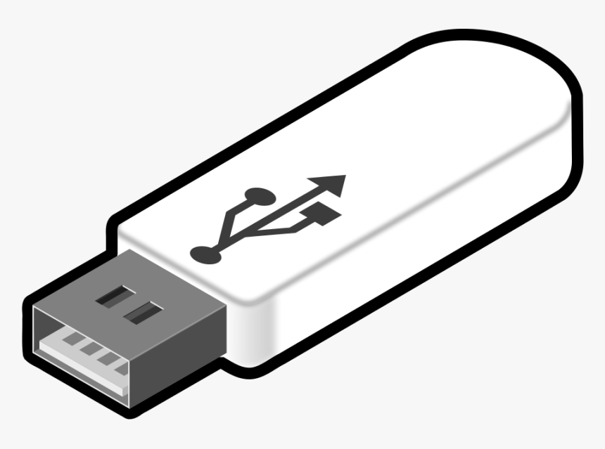 Usb Flash Drive Clipart - Usb Clipart Black And White, HD Png Download, Free Download