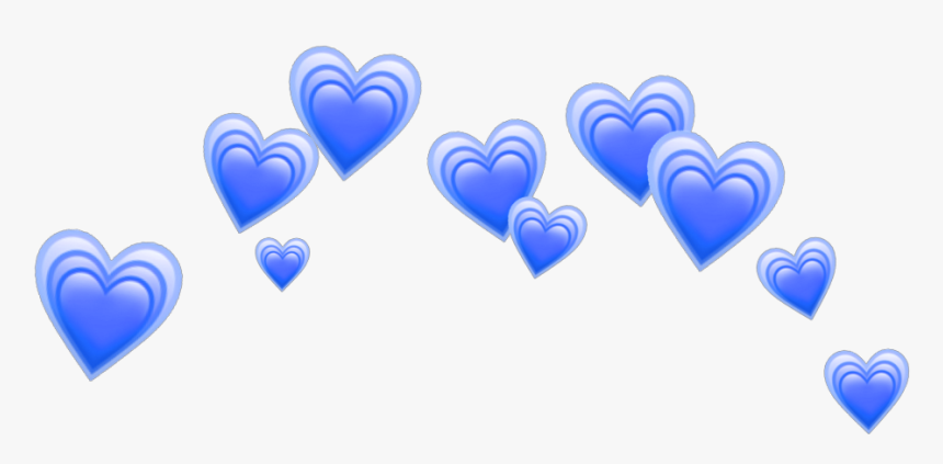 Heart Blue Blueheart Heartblue Hearts Crown Tumblr - Heart Emoji Crown Png, Transparent Png, Free Download