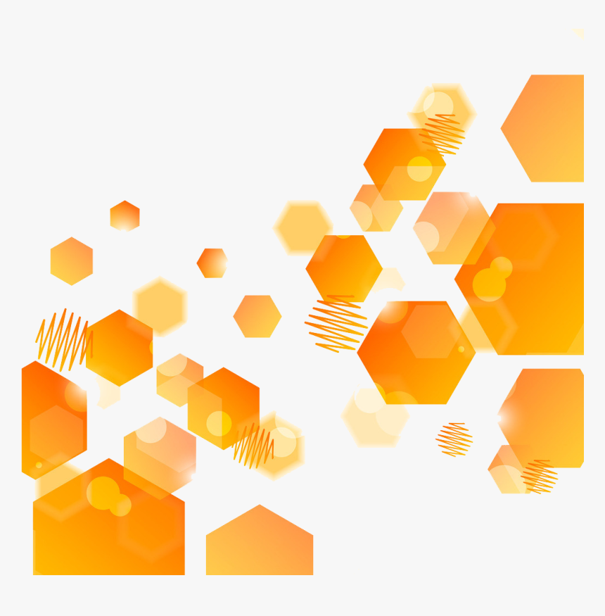 Abstract Art Orange Hexagon - Abstract Transparent Background Png, Png Download, Free Download