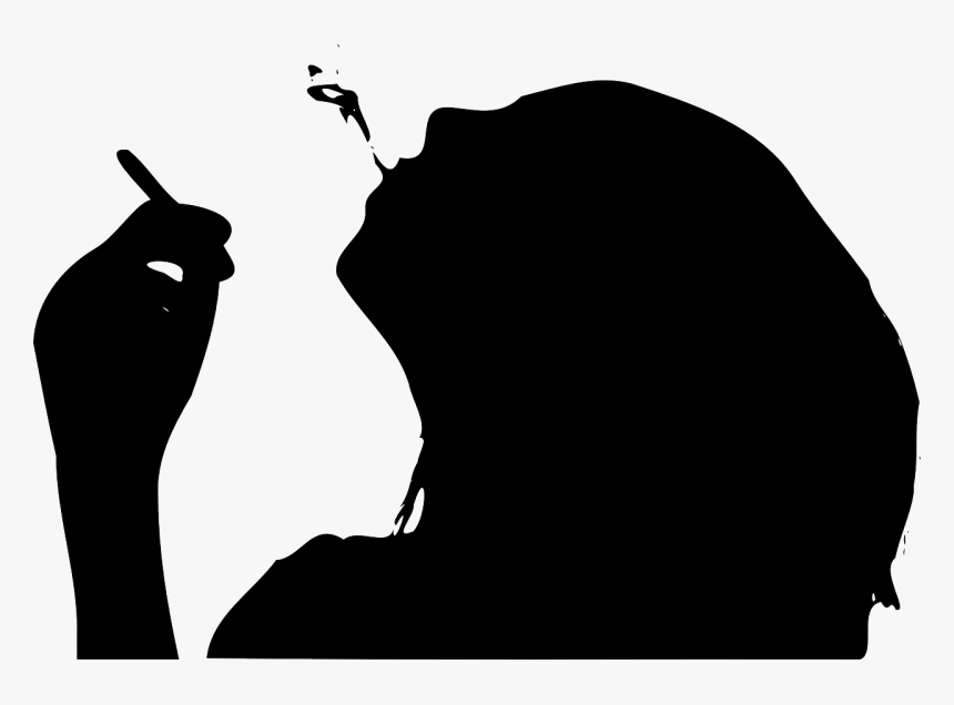 Smoking, Woman, Face, Silhouette, Smoke, Enjoy - Smoking Silhouette Png, Transparent Png, Free Download