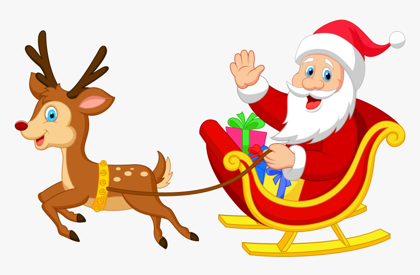 Transparent Santa With Rudolph Png Clipart - Santa And Rudolph Png, Png Download, Free Download