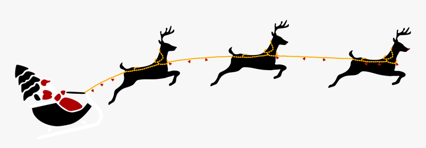 Santa Flying In His Sleigh Png - Santa Claus Flying Png Transparent, Png Download, Free Download