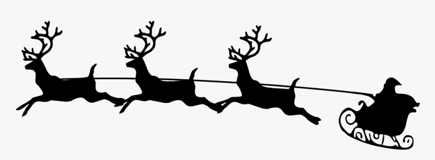 Santa"s Sleigh - Isolated - Minimalist Winter Tree Silhouette, HD Png Download, Free Download