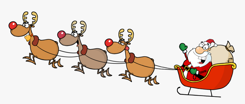Santa Sleigh Png - Santa Sleigh Cartoon Transparent, Png Download, Free Download