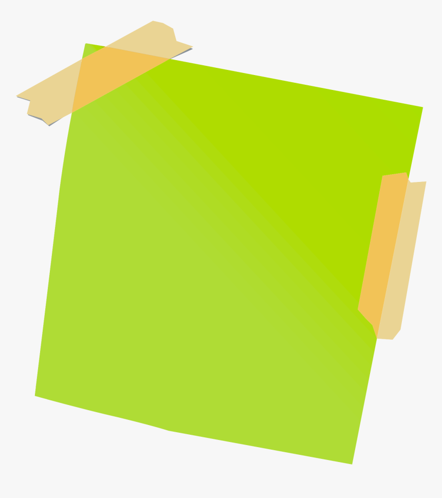 Green Sticky Note With Tape - Sticky Note Transparent Background, HD Png Download, Free Download