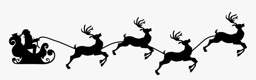 Transparent Sledding Clipart - Santa's Slay And Reindeer, HD Png Download, Free Download