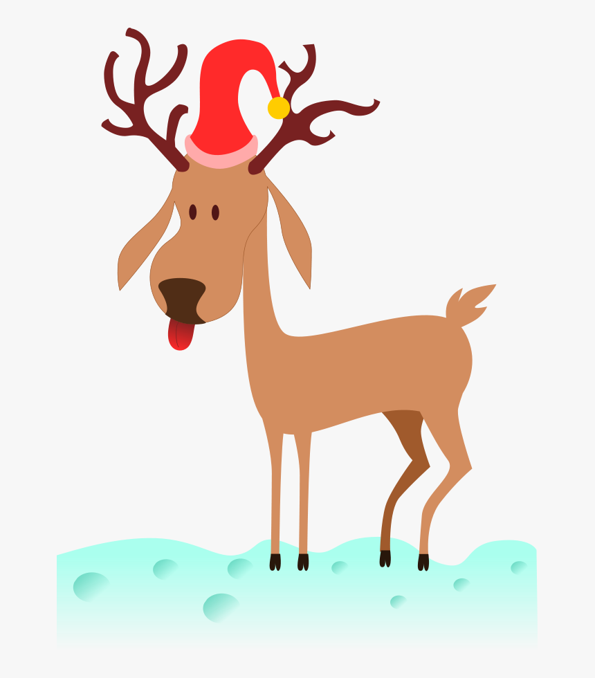 Sob Rudolph Reindeer Santa Claus Cartoon Clipart - Cartoon Reindeer Clipart, HD Png Download, Free Download