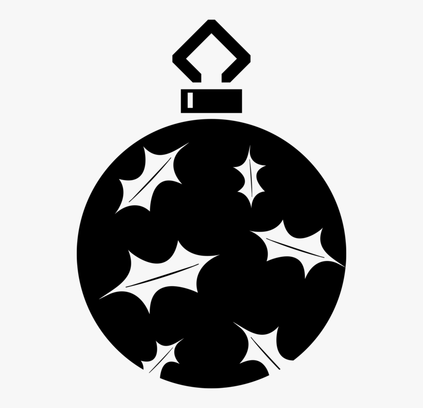 Black And White Christmas Ornament Christmas Day Christmas - Silhouette Christmas Tree Clipart Black And White, HD Png Download, Free Download