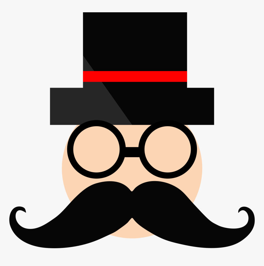 Moustache Clipart Chasma - Man In Top Hat Clipart, HD Png Download, Free Download