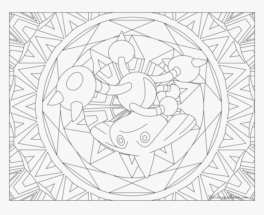 #064 Kadabra Pokemon Coloring Page - Mandalas De Pokemon Para Colorear, HD Png Download, Free Download