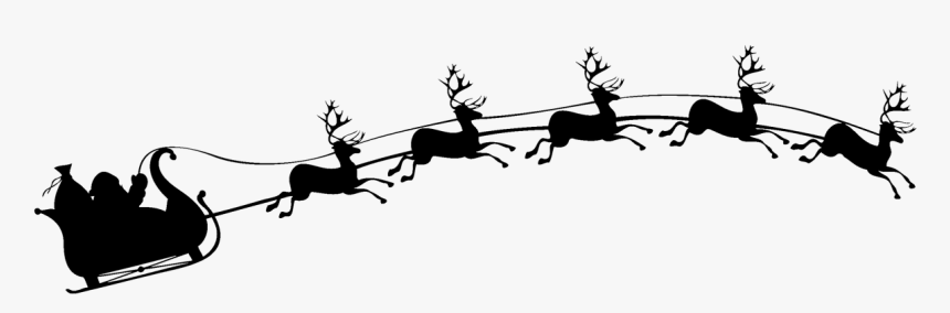 Santa And His Sleigh Silhouette, HD Png Download, Free Download