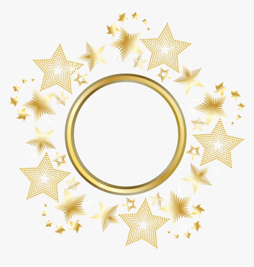 Circle Gold Star - Gold Star Frame Png, Transparent Png, Free Download