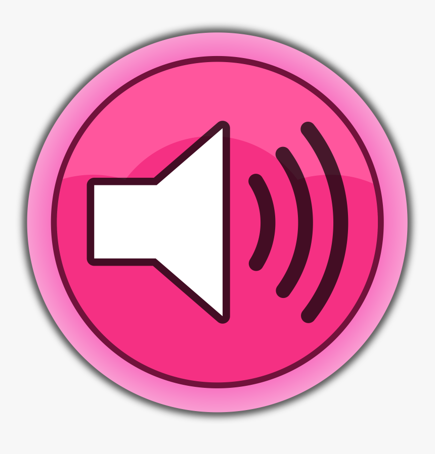 Music Clipart Pink - Button Sound On Of Png, Transparent Png, Free Download