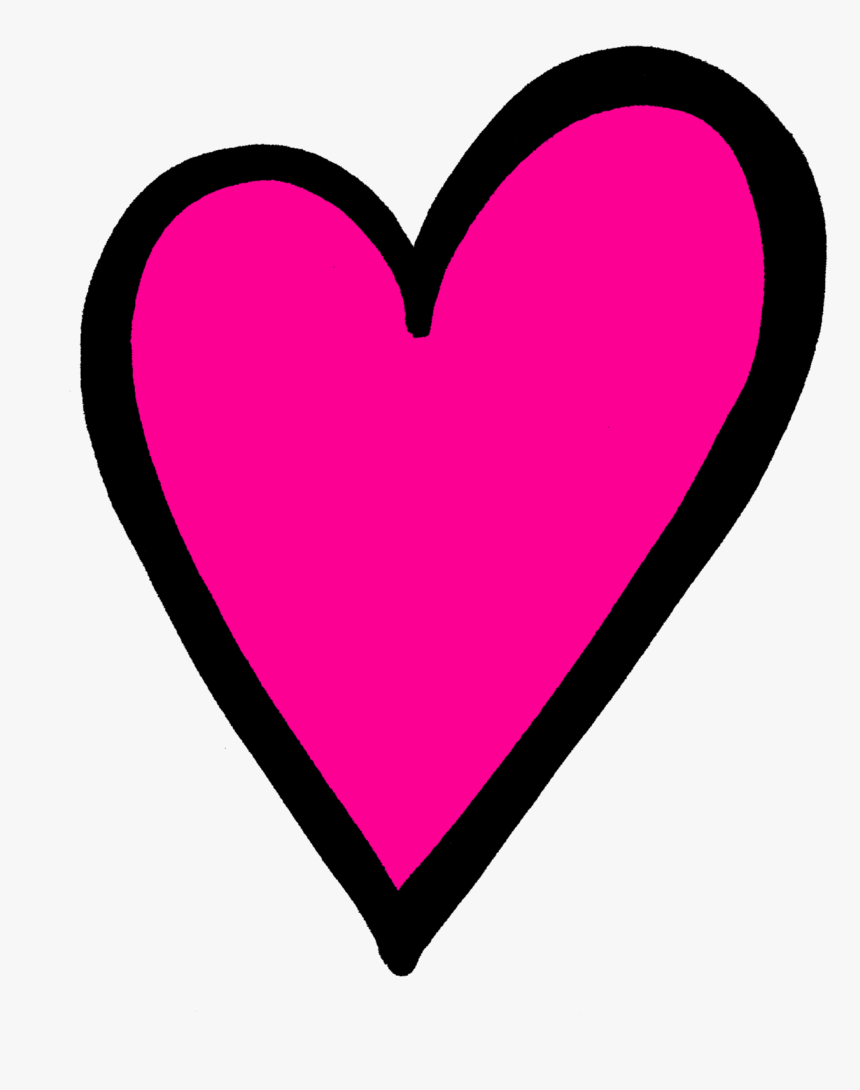 Fire Outline Png -hot Pink Heart Png Transparent Image - Pink Heart Clipart Transparent Background, Png Download, Free Download