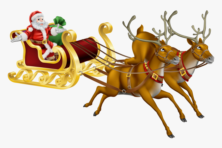 Reindeer - Christmas Santa Riding, HD Png Download, Free Download