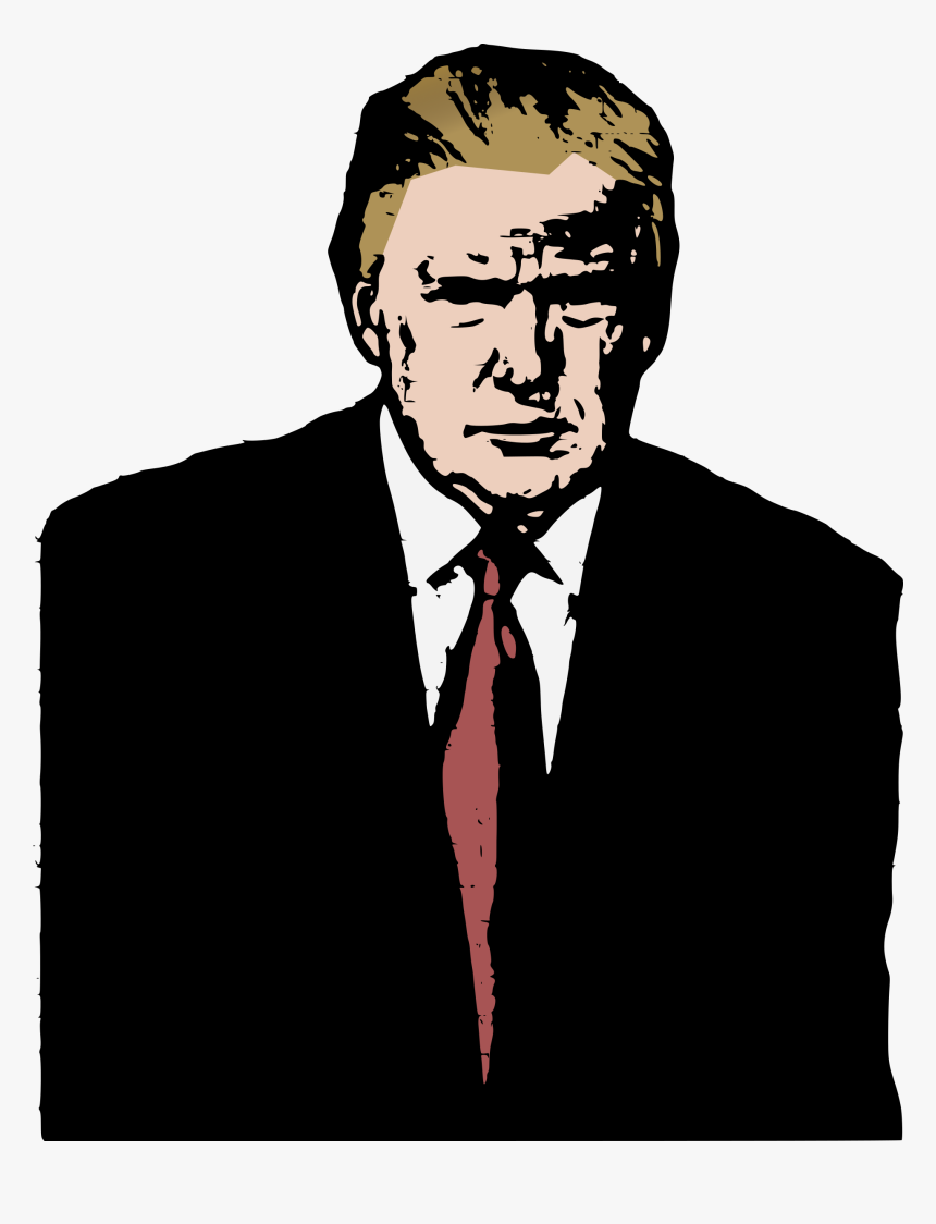 Simple Trump Clip Arts - Trump Black And White Png, Transparent Png, Free Download