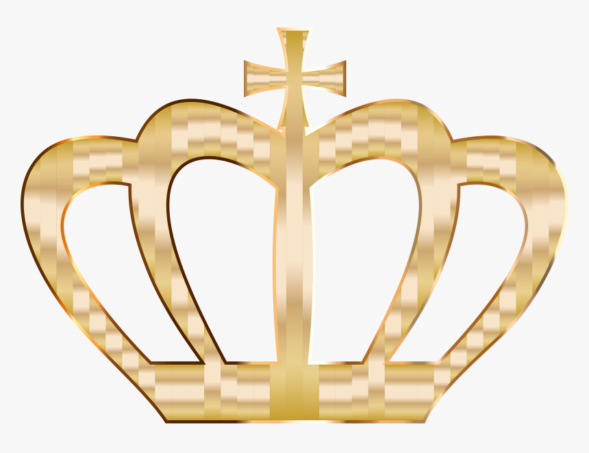 Gold Crown Silhouette 2 No Background Clip Arts - Gold Heart With Crown, HD Png Download, Free Download