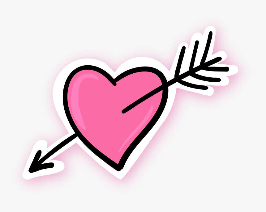 Arrow Through The Heart Pink Blue - Pink Heart With Arrow, HD Png Download, Free Download