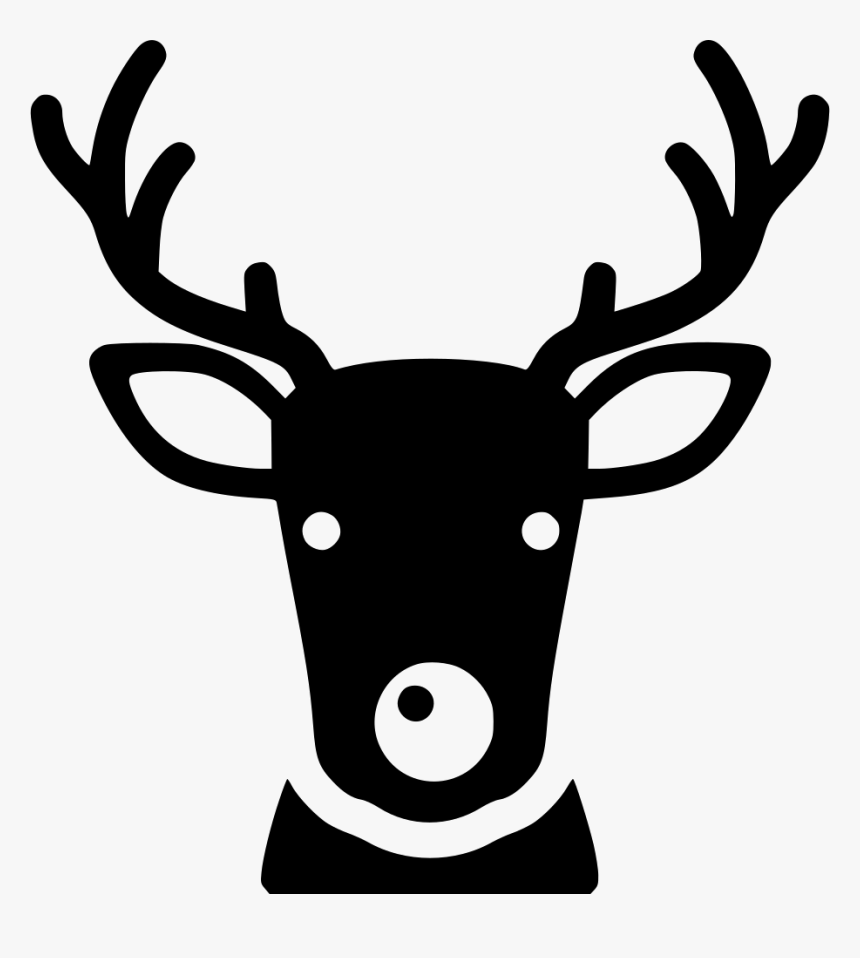 Deer Santa Reindeer Red Nose - Reindeer, HD Png Download, Free Download