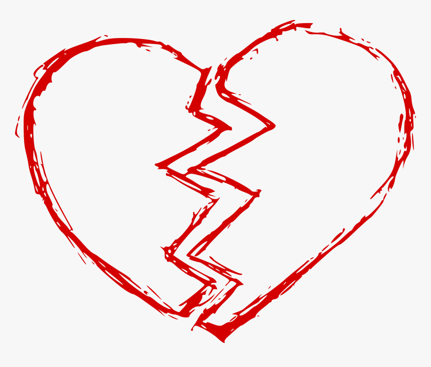 Red Broken Heart Png, Transparent Png, Free Download