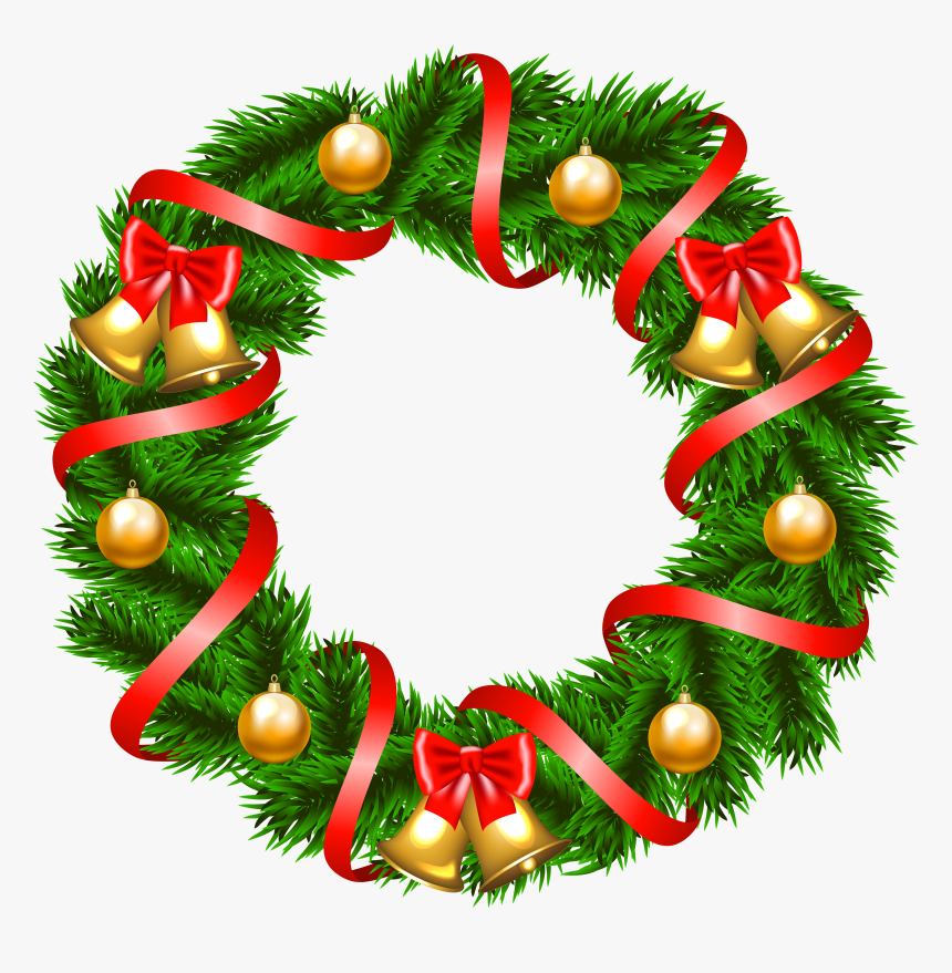 Decorative Christmas Wreath Png Clipart Image - Christmas Wreath Png Transparent, Png Download, Free Download