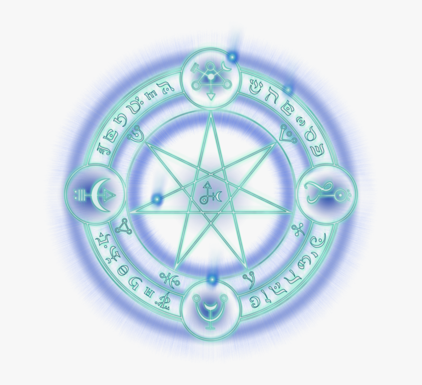 Green Blue Neon Glow Circle Star Witch Witchcraft Magic - Dr Strange Magic Png, Transparent Png, Free Download