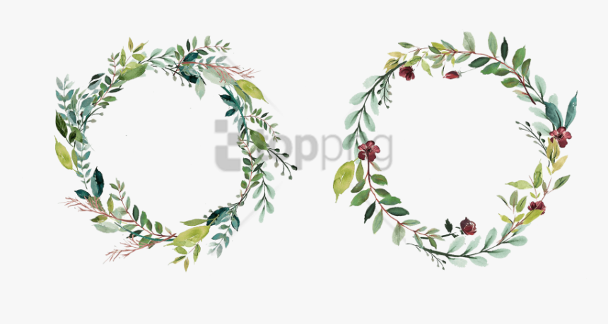 Download Floral Free Images - Watercolor Leaves Frame Png, Transparent Png, Free Download