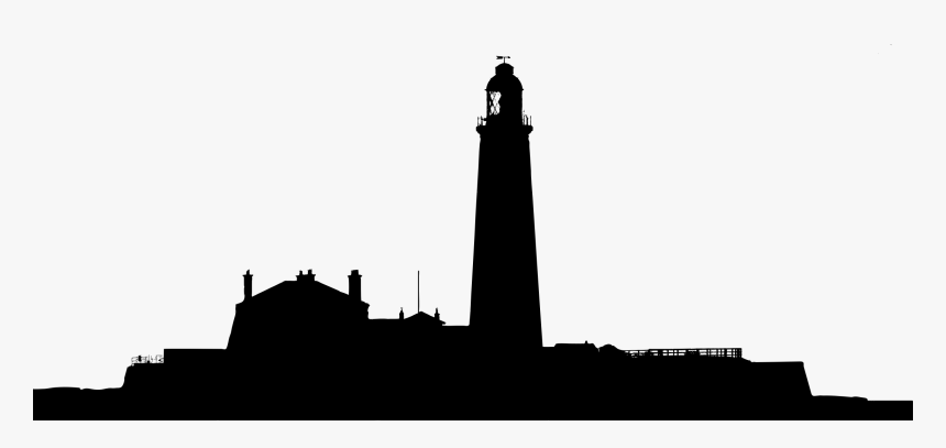 Silhouette Landscape Drawing Clip Art - Black And White Lighthouse Png, Transparent Png, Free Download