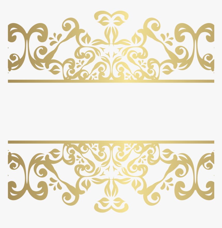 Gold Floral Ornament Png - Elegant Gold Border Png, Transparent Png, Free Download