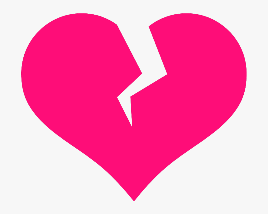 Broken Heart Clip Art - Pink Broken Heart Png, Transparent Png, Free Download