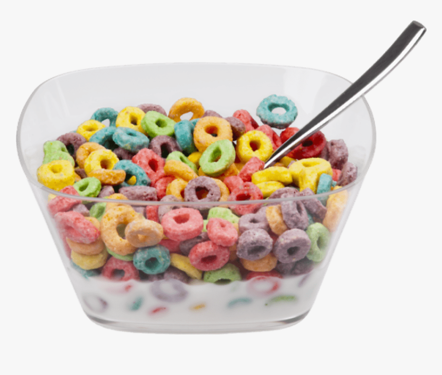 Breakfast Cereal Kellogg"s Froot Loops Cereal Milk - Bowl Of Fruit Loops Cereal, HD Png Download, Free Download