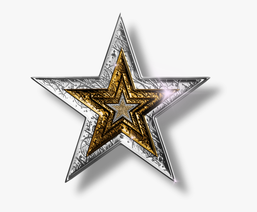 Cowboys Star Png - Silver And Gold Stars, Transparent Png, Free Download