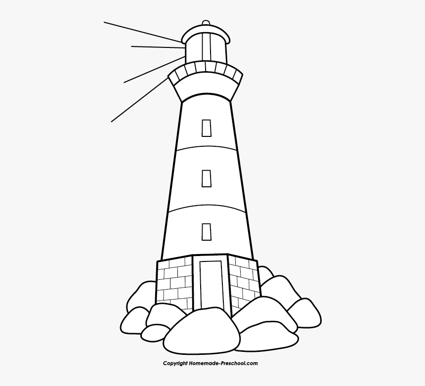 Free Click To Save - Lighthouse On Rocks Clipart, HD Png Download, Free Download