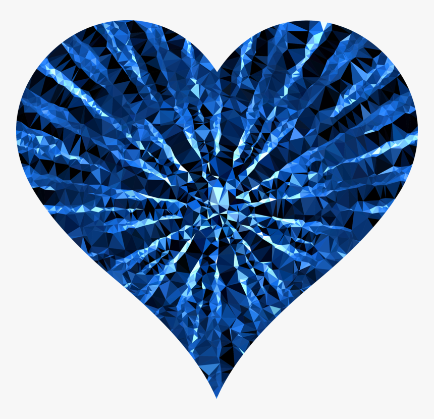 Blue Diamond Broken Heart Png, Transparent Png, Free Download