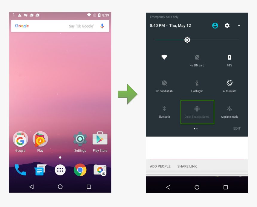 Android 8.0 Quick Settings, HD Png Download, Free Download